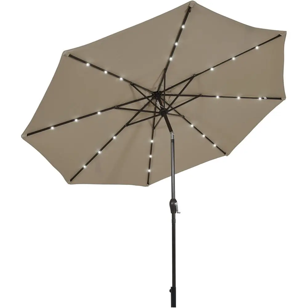 10-Foot Outdoor Patio Umbrella with 24 LED Lights, Adjustable, Crank Lifting, Vented, 8 Ribs for Garden, Deck, Backyard, Pool (T
10-Foot Outdoor Patio Umbrella with 24 LED Lights, Adjustable, Crank Lifting, Vented, 8 Ribs for Garden, Deck, Backyard, Pool (T