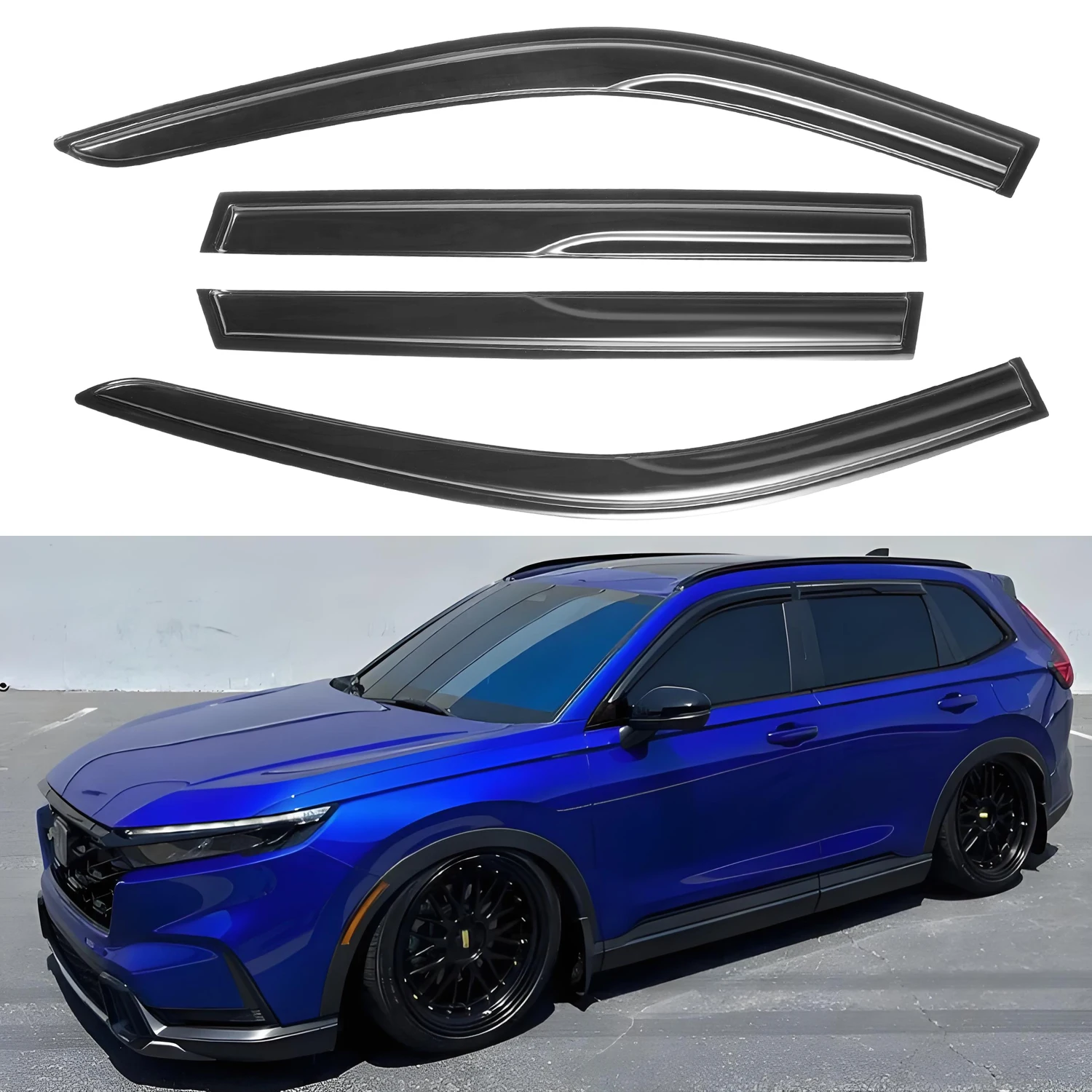 For Honda CR-V 4-Door 2023-2025 Wind Deflectors Tinted 4pcs Set Window Visor Sun Rain Vent Guards with Drain Channel 1.5MM Thickness
For Honda CR-V 4-Door 2023-2025 Wind Deflectors Tinted 4pcs Set Window Visor Sun Rain Vent Guards with Drain Channel 1.5MM Thickness