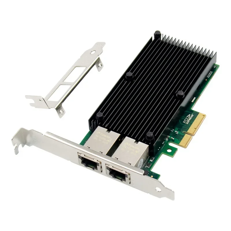 PCIe X4 to Dual 10GbE RJ45 Server NIC Network Card PCIe 10 Gigabit Ethernet server network card X550 chipset 10G LAN 10000M
PCIe X4 to Dual 10GbE RJ45 Server NIC Network Card PCIe 10 Gigabit Ethernet server network card X550 chipset 10G LAN 10000M