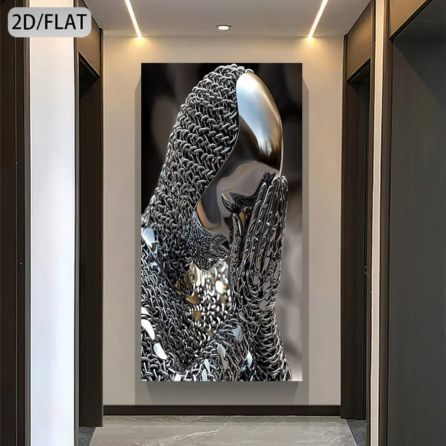 2D/FLAT Abstract Futuristic Metallic Style Sculpture Canvas Wall Art Unframed Dark Reflective Tones Canvas Prints for Home Decor
2D/FLAT Abstract Futuristic Metallic Style Sculpture Canvas Wall Art Unframed Dark Reflective Tones Canvas Prints for Home Decor