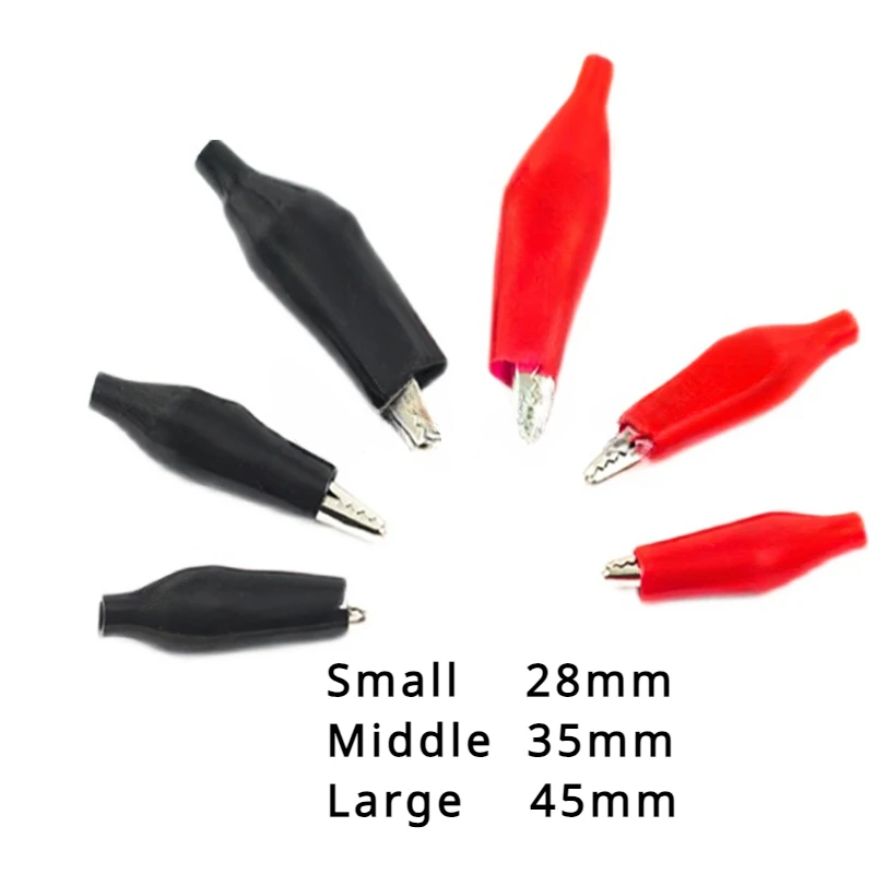 50Pcs/lot Small/Middle/Large Length 28MM/35MM/45MM Black Red Soft Plastic Coated Testing Probe Mini Alligator Test Clips
50Pcs/lot Small/Middle/Large Length 28MM/35MM/45MM Black Red Soft Plastic Coated Testing Probe Mini Alligator Test Clips