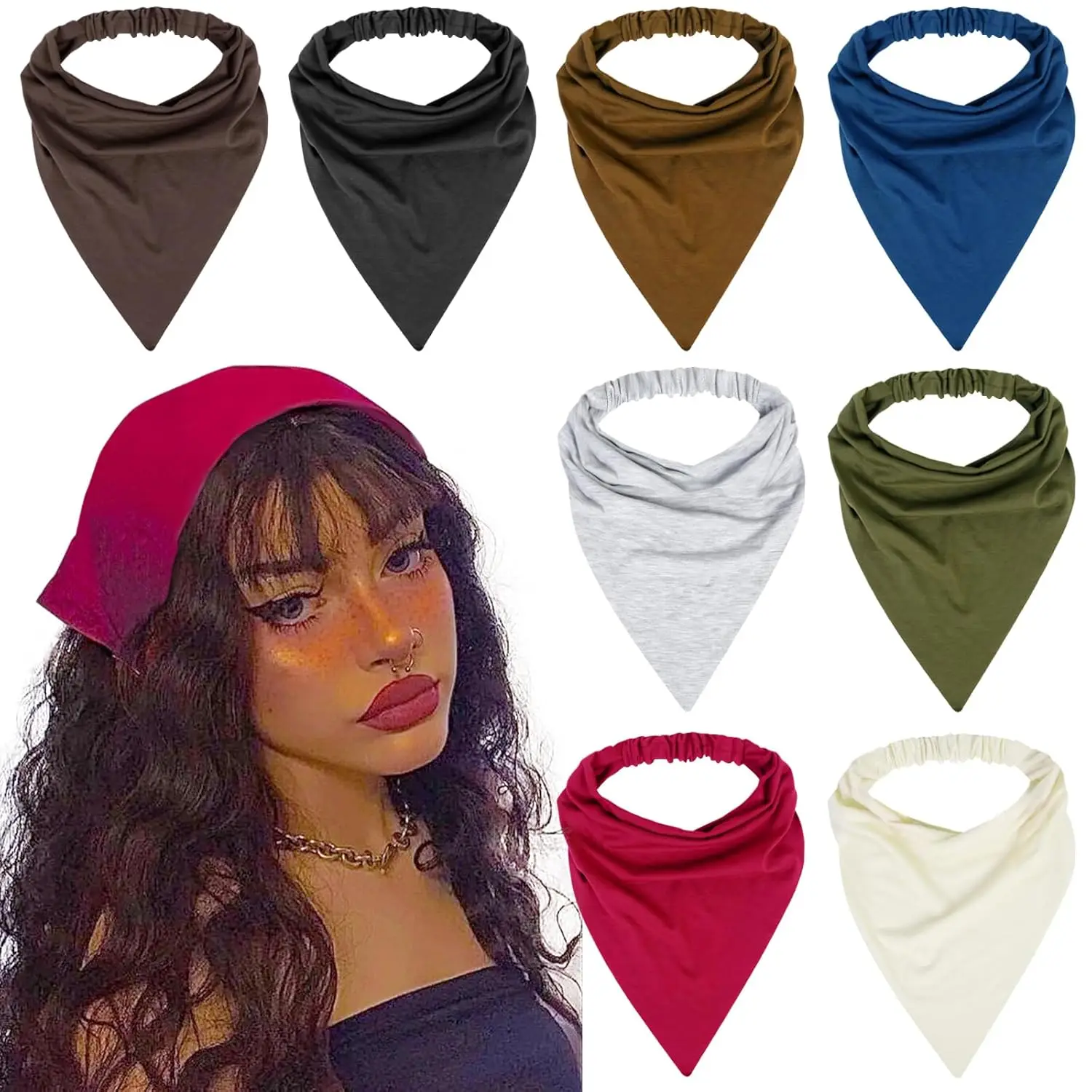 8 Pack Non Slip Boho Triangle Hair Scarf Headbands for Women Girls Stretchy Elastic Bandana
8 Pack Non Slip Boho Triangle Hair Scarf Headbands for Women Girls Stretchy Elastic Bandana