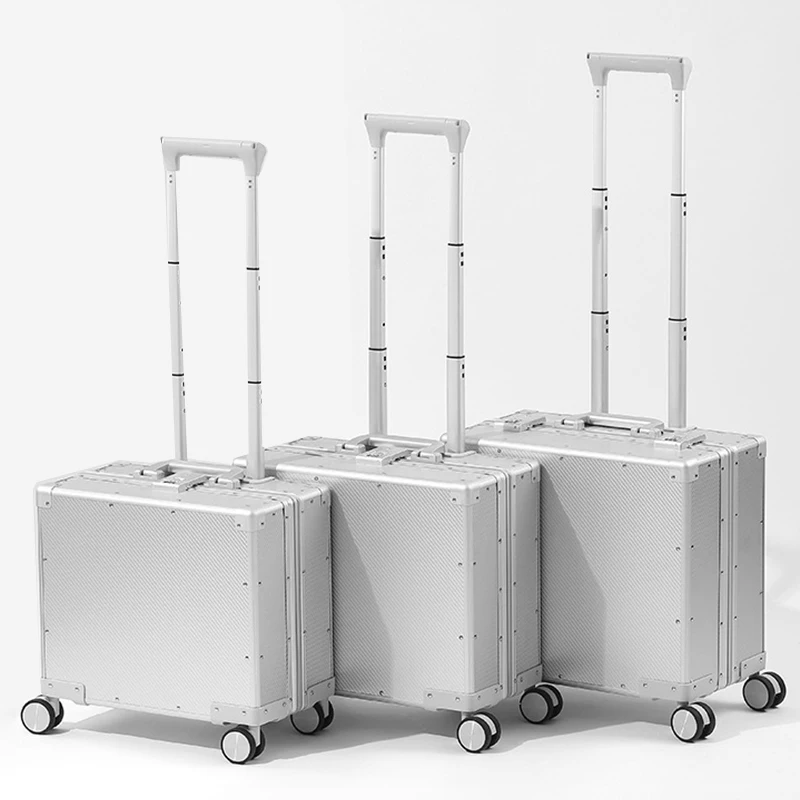 14/18/20/24 inch Aluminum Magnesium Alloy Suitcase Boarding Luggage with Cup Holder Phone Holder Carbon Fiber Trolley Case
14/18/20/24 inch Aluminum Magnesium Alloy Suitcase Boarding Luggage with Cup Holder Phone Holder Carbon Fiber Trolley Case