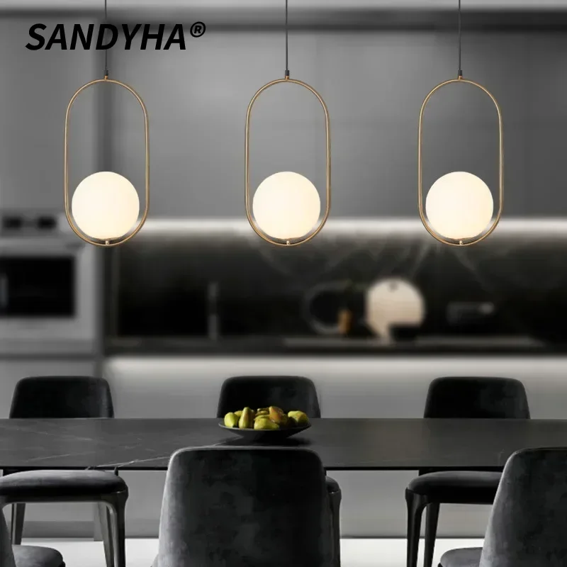 SANDSHA Modern Black Gold Single Head Glass Ball Pendant LED Light apply to Bedroom Dining Table Living Room Lighting Decoration
SANDSHA Modern Black Gold Single Head Glass Ball Pendant LED Light apply to Bedroom Dining Table Living Room Lighting Decoration