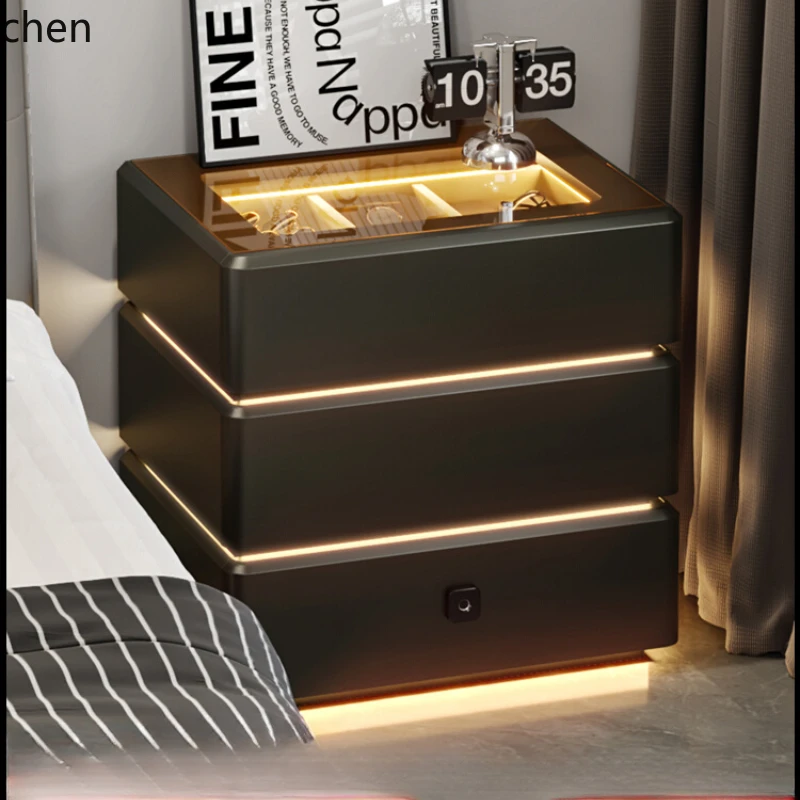 HTT smart bedside table integrated with lock safe light luxury advanced creative floor suspended bedside locker
HTT smart bedside table integrated with lock safe light luxury advanced creative floor suspended bedside locker