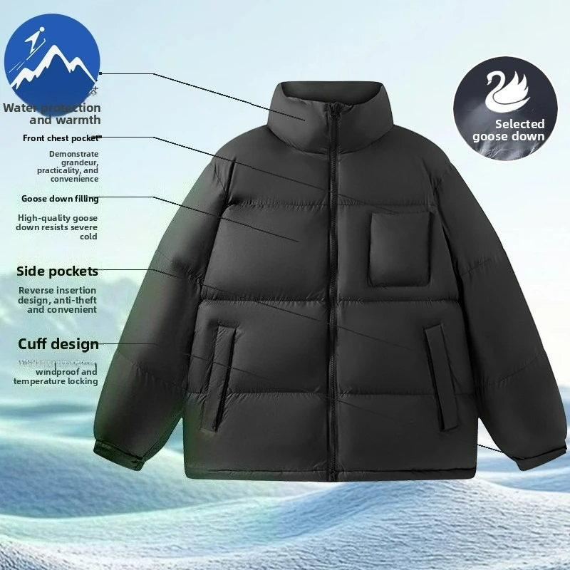Luxury Men Down Jacket Outdoor Ultra-light and Warm Windproof 90 % White Goose Down Padded Jackets Stand-up Collar Bread Coats
Luxury Men Down Jacket Outdoor Ultra-light and Warm Windproof 90 % White Goose Down Padded Jackets Stand-up Collar Bread Coats