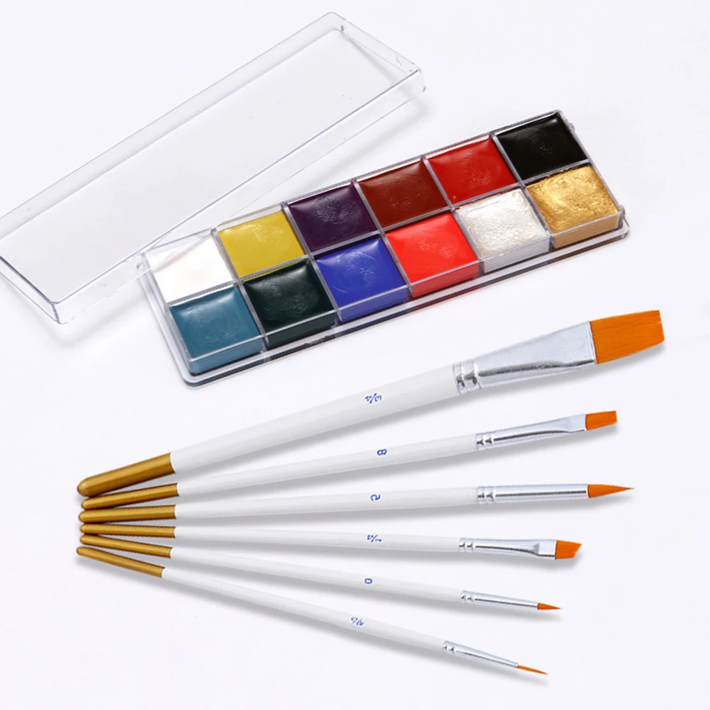 12 Grids Face Paints for Adults Painted Oil Brush Set Painting Makeup Palette Birthday Man
12 Grids Face Paints for Adults Painted Oil Brush Set Painting Makeup Palette Birthday Man