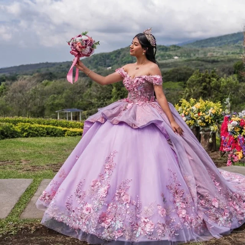 Customized Shiny Purple Off Shoulder Quinceanera Dres sequin applique Lace 3D flower Lace vestidos de 15 Quinceanera
Customized Shiny Purple Off Shoulder Quinceanera Dres sequin applique Lace 3D flower Lace vestidos de 15 Quinceanera
