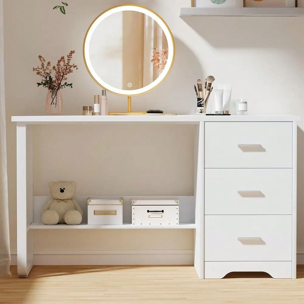 Home Office Desk With 3 Drawers, Computer Desk For Bedroom, Study Desk For Kids With Bottom Storage Shelves, Modern Desk With F
Home Office Desk With 3 Drawers, Computer Desk For Bedroom, Study Desk For Kids With Bottom Storage Shelves, Modern Desk With F