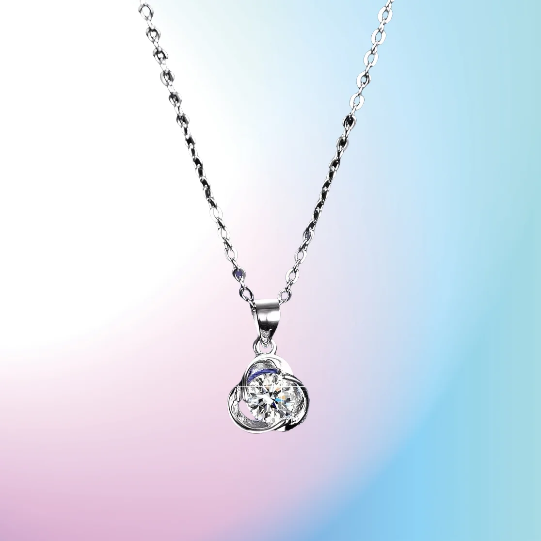 New 925 Sterling Silver Pendant 1 Carat Mozzarella Diamond Necklace Women's Fashion Clover Windmill Silver Pendant Collarbone Ch
New 925 Sterling Silver Pendant 1 Carat Mozzarella Diamond Necklace Women's Fashion Clover Windmill Silver Pendant Collarbone Ch