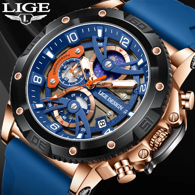 LIGE New Fashion Quartz Watch for Men Casual Blue Silicone Sports Waterproof Luminous Calendar Mens Watches Relogio Masculino
LIGE New Fashion Quartz Watch for Men Casual Blue Silicone Sports Waterproof Luminous Calendar Mens Watches Relogio Masculino