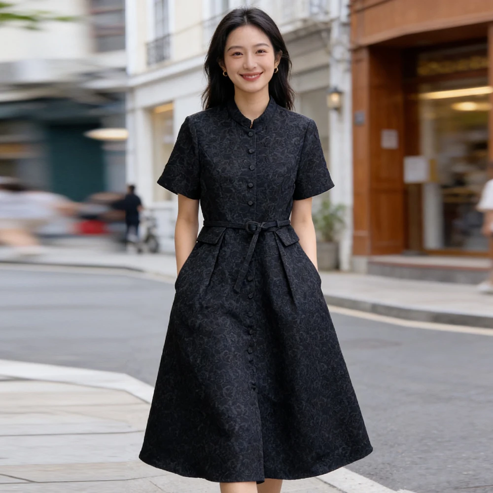 ZJYT New Elegant Midi Vintage Dresses for Woman Spring Summer 2026 Fashion Short Sleeve Jacquard Dress White Black Casual Party
ZJYT New Elegant Midi Vintage Dresses for Woman Spring Summer 2026 Fashion Short Sleeve Jacquard Dress White Black Casual Party