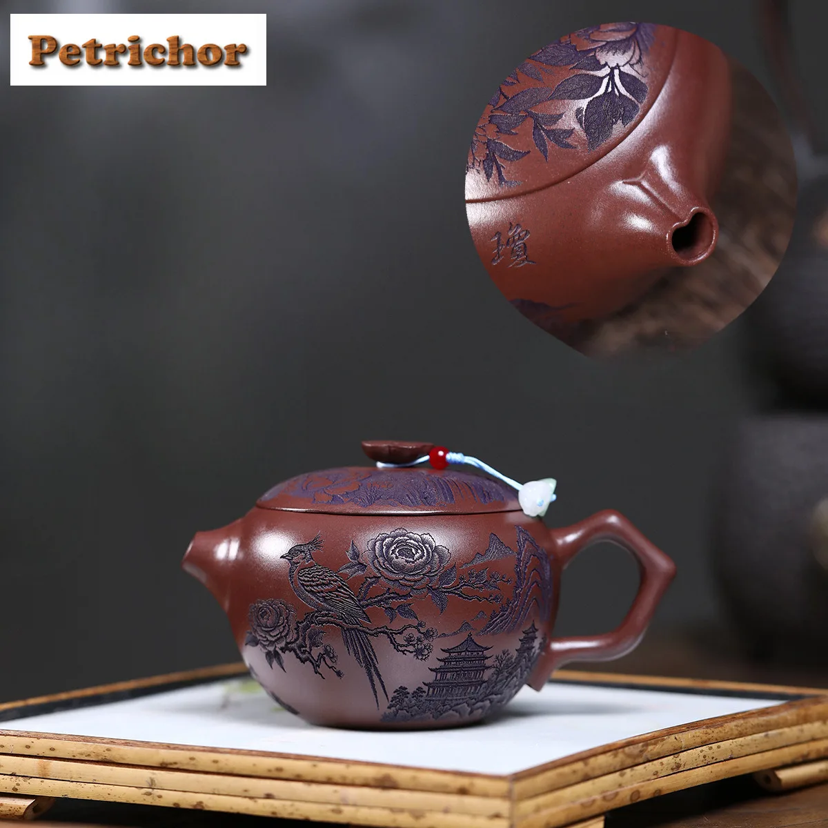 230ml Ancient Yixing Purple Clay Teapots Handmade Flowers And Birds Pot Raw Ore Purple Mud Kettle With Infuser Zisha Tea Set
230ml Ancient Yixing Purple Clay Teapots Handmade Flowers And Birds Pot Raw Ore Purple Mud Kettle With Infuser Zisha Tea Set