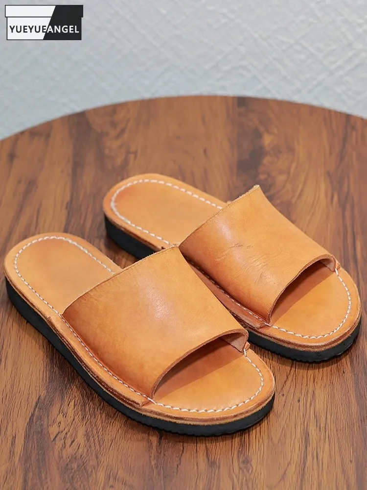 Summer Designer Male Comfortable Breathable High Quality Open Toe Slides Leisure Fashion Cowhide Genuine Leather Flat Slippers
Summer Designer Male Comfortable Breathable High Quality Open Toe Slides Leisure Fashion Cowhide Genuine Leather Flat Slippers