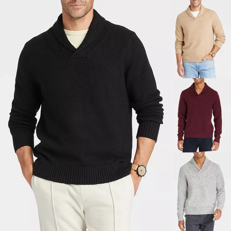 Mens Sweater Autumn and Winter New Long-sleeved V-neck Slim-fit Knitted Sweater Pullover Large Size Fashion Mens Clothing
Mens Sweater Autumn and Winter New Long-sleeved V-neck Slim-fit Knitted Sweater Pullover Large Size Fashion Mens Clothing