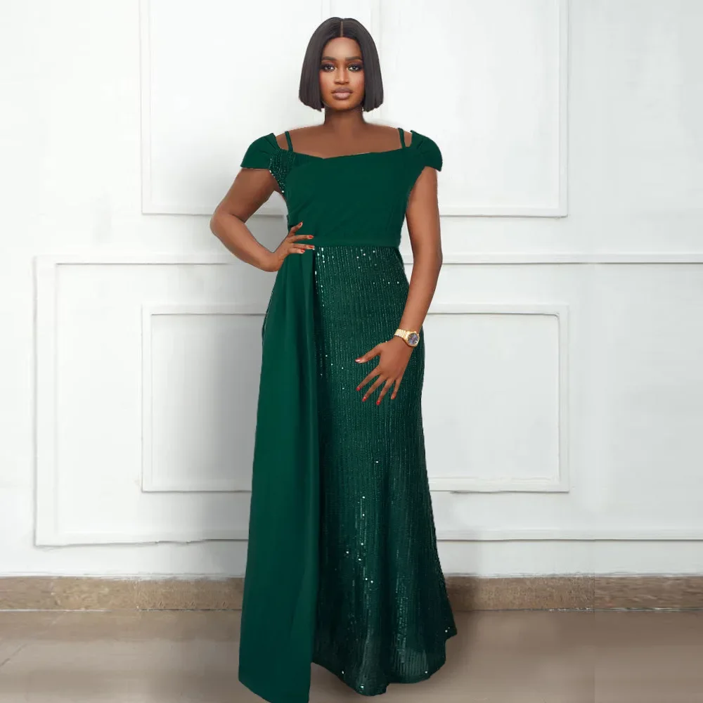 Dashiki African Clothing African Wedding Party Dresses for Women Summer Sexy African Blue Green Pink Sequin Long Maxi Dress
Dashiki African Clothing African Wedding Party Dresses for Women Summer Sexy African Blue Green Pink Sequin Long Maxi Dress