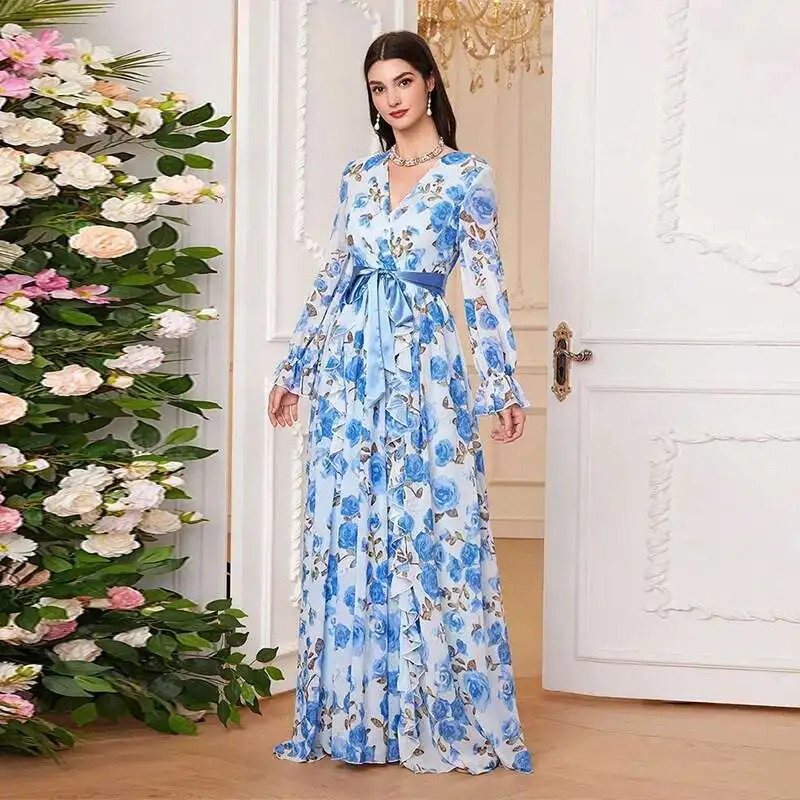 Ky1191 Arab Women's Printed Dress with Temperament, Slim Fit Banquet Dress, Wedding Bridesmaid Dress Dubai Luxury Islam Elegant
Ky1191 Arab Women's Printed Dress with Temperament, Slim Fit Banquet Dress, Wedding Bridesmaid Dress Dubai Luxury Islam Elegant