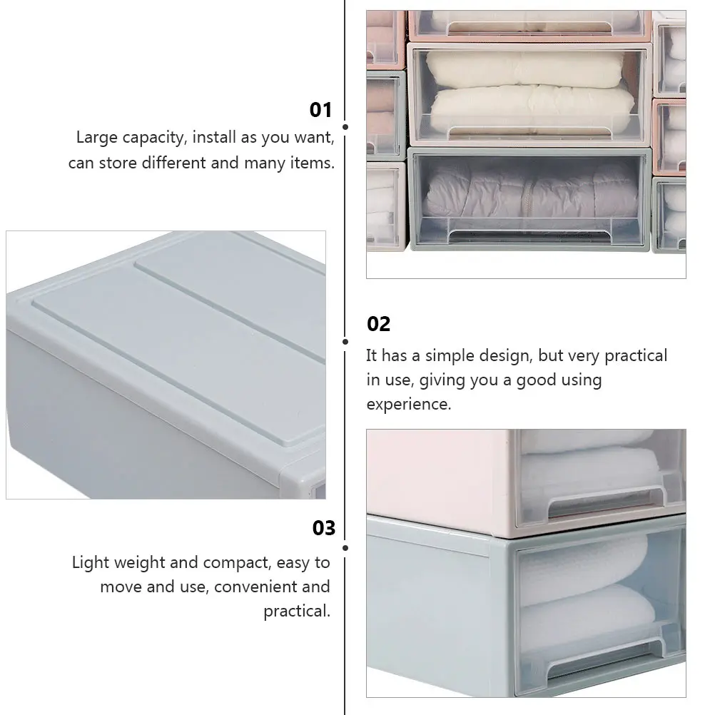 Plastic Drawer Box Large Capacity Stackable Containers Wear Resistant Bins Multi Purpose Household Organizer Clothes Toys Books
Plastic Drawer Box Large Capacity Stackable Containers Wear Resistant Bins Multi Purpose Household Organizer Clothes Toys Books