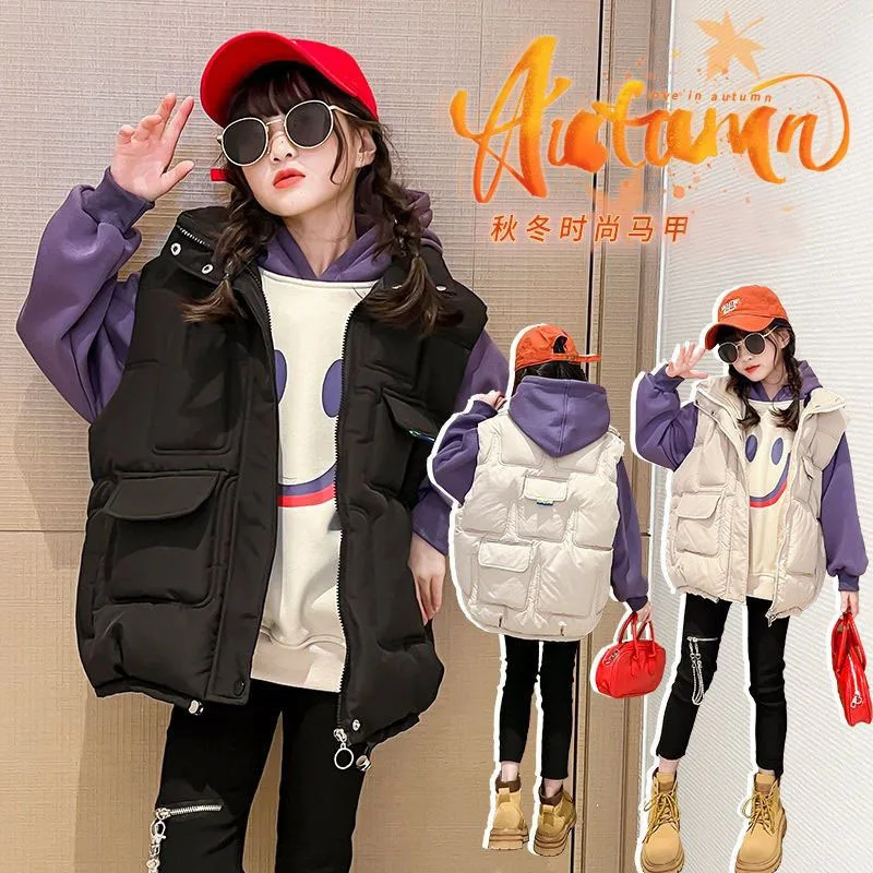 Girls 6-14 years old down cotton vest Autumn/Winter Kids 2024 new Medium and large children's vest with thick foreign style coat
Girls 6-14 years old down cotton vest Autumn/Winter Kids 2024 new Medium and large children's vest with thick foreign style coat