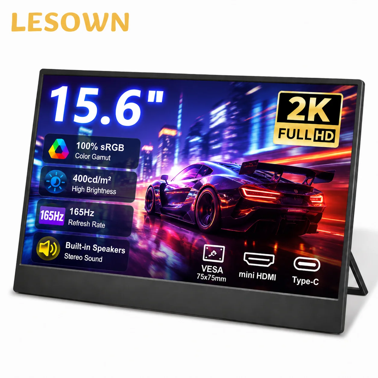 LESOWN 2.5K 15.6" Fast Refresh Gaming Display 165Hz Driverless External Monitor with Stand for Xbox Series
LESOWN 2.5K 15.6" Fast Refresh Gaming Display 165Hz Driverless External Monitor with Stand for Xbox Series