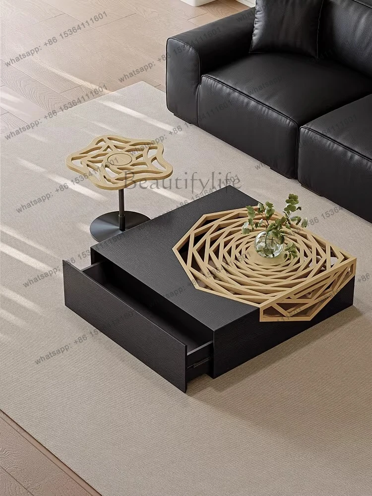 Italian minimalist solid wood coffee table living room light luxury, simple square small, side table combination
Italian minimalist solid wood coffee table living room light luxury, simple square small, side table combination