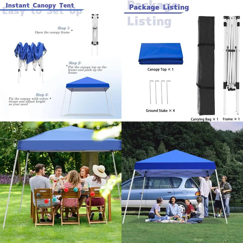 Portable 10x10 Outdoor T Tent with Slanted Legs, Carry Bag, Ideal for Patio, Deck, Garden, Beach - Blue 8x8 Cover
Portable 10x10 Outdoor T Tent with Slanted Legs, Carry Bag, Ideal for Patio, Deck, Garden, Beach - Blue 8x8 Cover