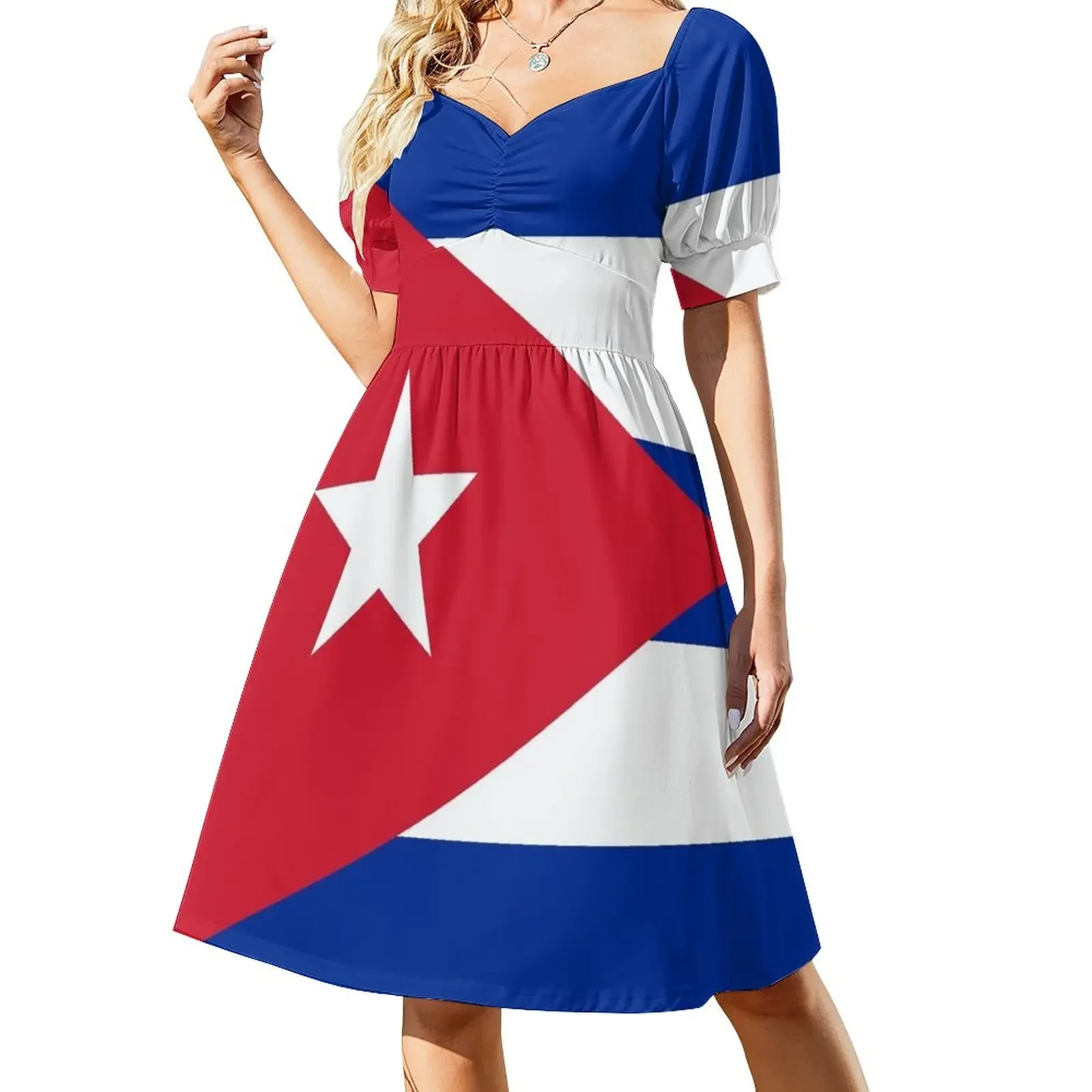 Cuban flag of Cuba Short-Sleeved Dress dress for women summer Long dresses Women's evening dress fairy
Cuban flag of Cuba Short-Sleeved Dress dress for women summer Long dresses Women's evening dress fairy