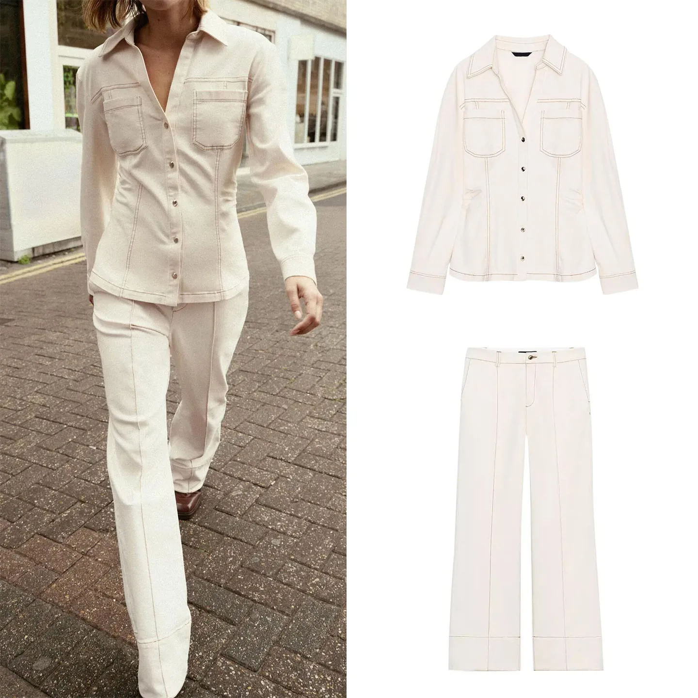 Женский джинсовый комплект Bell Bot irt And Pants Long Sve Casual Sle Pure Color Faionable Autumn Collection Z Brand
Женский джинсовый комплект Bell Bot irt And Pants Long Sve Casual Sle Pure Color Faionable Autumn Collection Z Brand