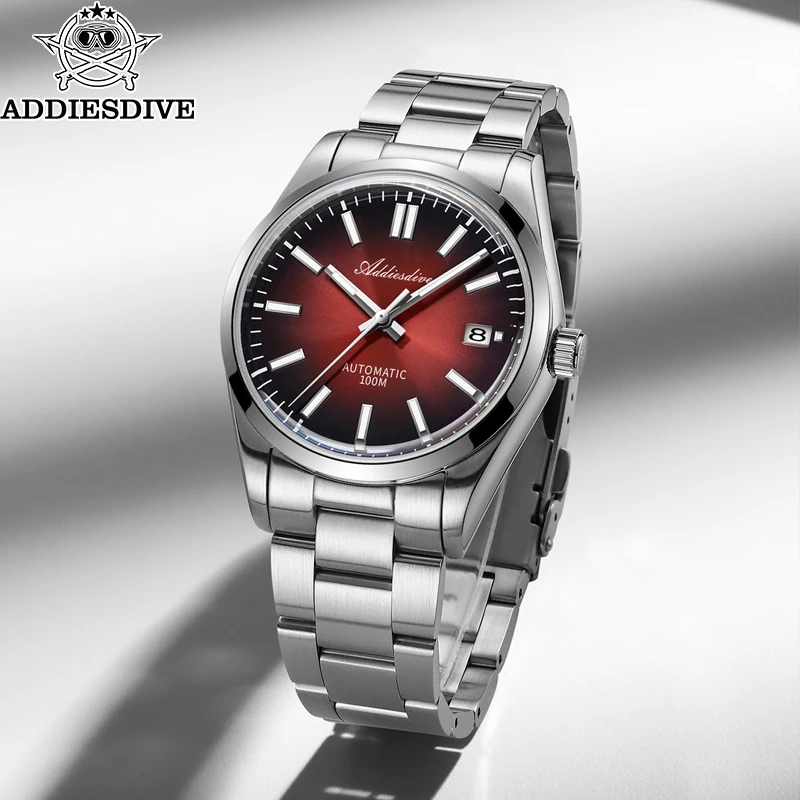 ADDIESDIVE Watch Sappire Red Gradient Sunburst Dial Luxury NH35 Automatic Watch AD2071 Waterproof 100m Dress Men Wristwatch
ADDIESDIVE Watch Sappire Red Gradient Sunburst Dial Luxury NH35 Automatic Watch AD2071 Waterproof 100m Dress Men Wristwatch