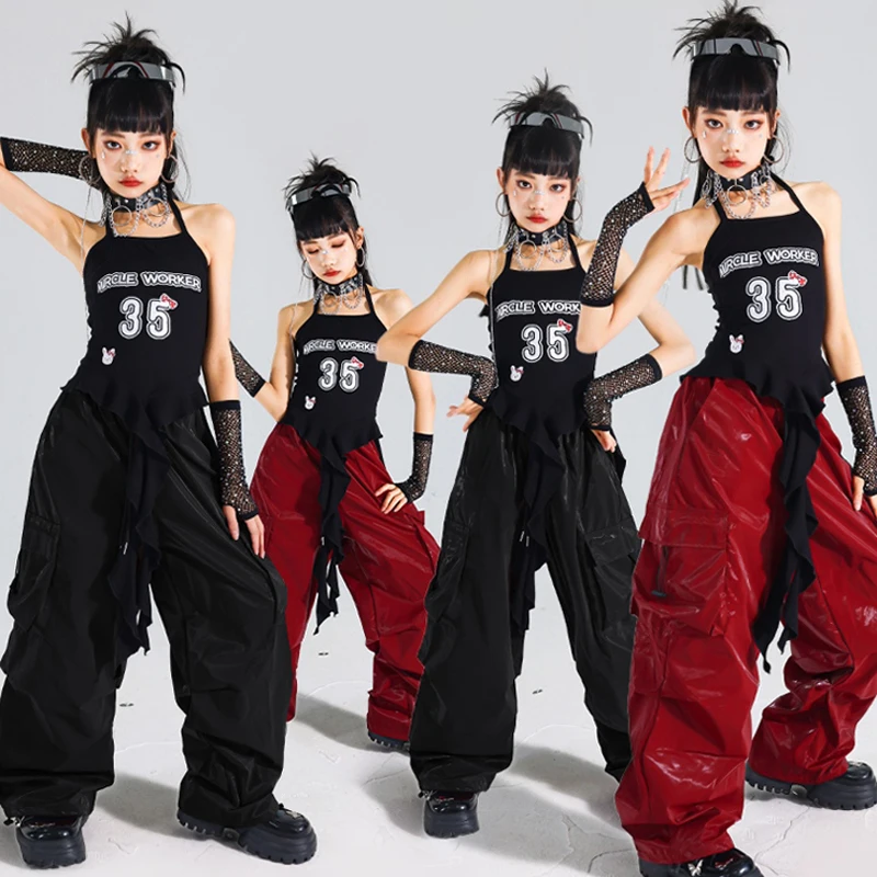 2025 New Jazz Modern Dance Costumes For Girls Black Vest Leather Pants Outfits Children Hip Hop Dance Rave Clothing DQS19965
2025 New Jazz Modern Dance Costumes For Girls Black Vest Leather Pants Outfits Children Hip Hop Dance Rave Clothing DQS19965