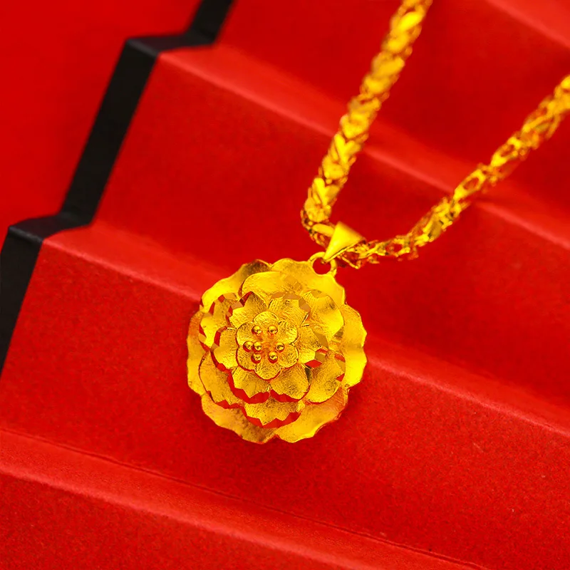 Fashion Simple Flower Pendant Clavicle Necklace For Women 24K Gold AU999, Delicate flower slim your neckline
Fashion Simple Flower Pendant Clavicle Necklace For Women 24K Gold AU999, Delicate flower slim your neckline