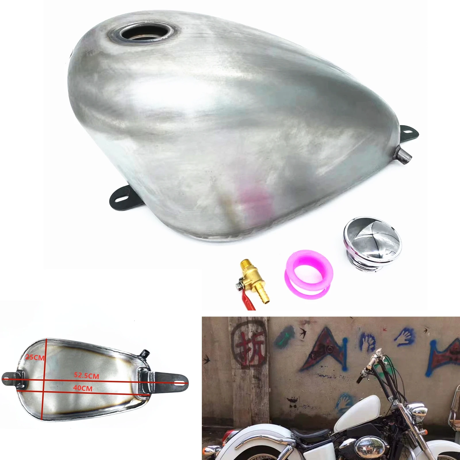 Petrol Gas Fuel Tank For Honda Shadow Classic 400 Vintage Motorcycle Handmade Retro Mototbike Elding Gasoline Oil Can With Cap
Petrol Gas Fuel Tank For Honda Shadow Classic 400 Vintage Motorcycle Handmade Retro Mototbike Elding Gasoline Oil Can With Cap