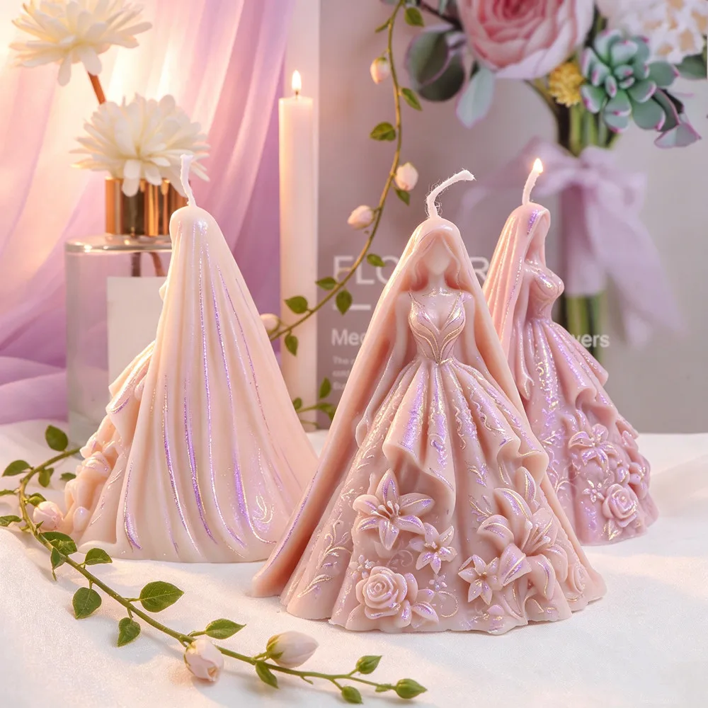 3D Bride Wedding Dress Silicone Candle Mold Princess Design Mold DIY Aroma Candle,Resin,Bridal Shower Wedding Romantic Gift
3D Bride Wedding Dress Silicone Candle Mold Princess Design Mold DIY Aroma Candle,Resin,Bridal Shower Wedding Romantic Gift