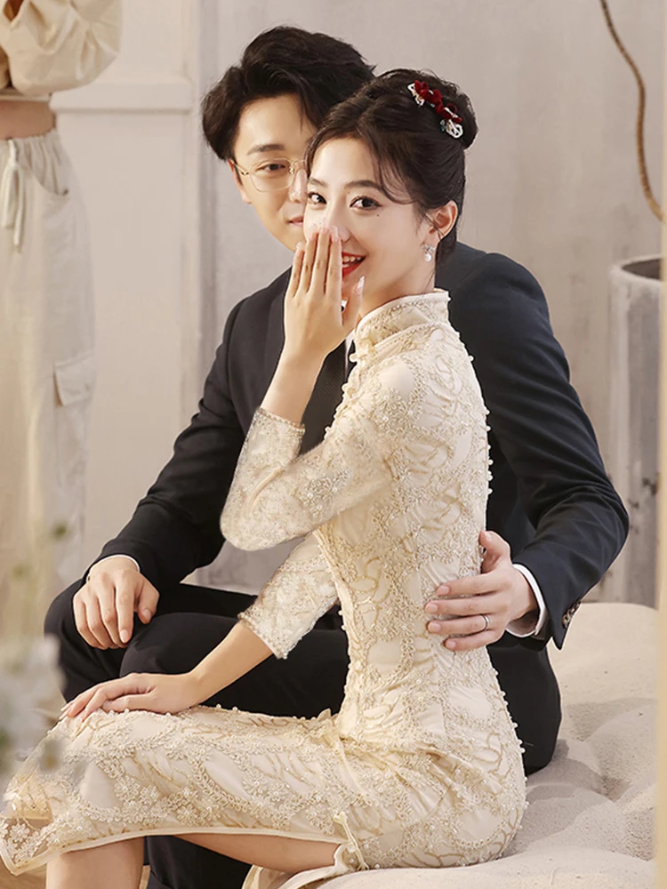 Champagne Color Engagement Dr Beautiful ort Size Bride Cus Made Wedding Dr Gown New Chinese Sle Matrim...
Champagne Color Engagement Dr Beautiful ort Size Bride Cus Made Wedding Dr Gown New Chinese Sle Matrim...