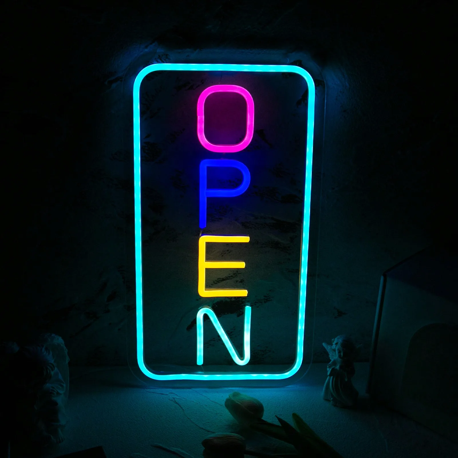 Неоновая вывеска «Открыто», 1 шт. | Многорежимное затемнение, сверхъяркий светодиод, регулируемая яркость, USB-интерфейс, выключатель, крепление на стену
Неоновая вывеска «Открыто», 1 шт. | Многорежимное затемнение, сверхъяркий светодиод, регулируемая яркость, USB-интерфейс, выключатель, крепление на стену