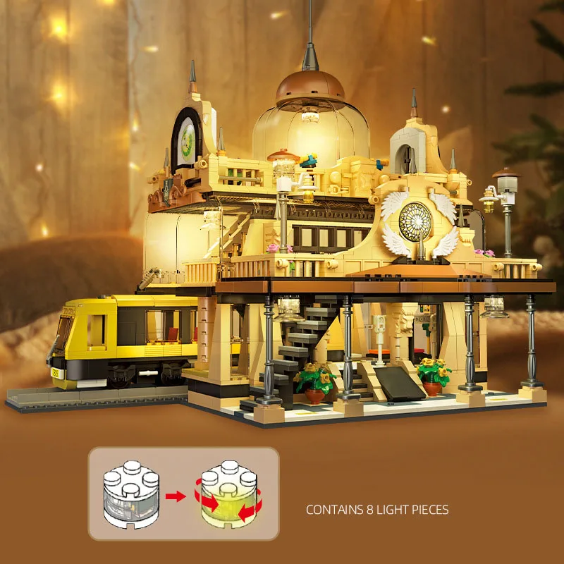 Idea City Street View Architecture Building Blocks European Train Stations Bricks Model Construction Toy With Light For Gift
Idea City Street View Architecture Building Blocks European Train Stations Bricks Model Construction Toy With Light For Gift