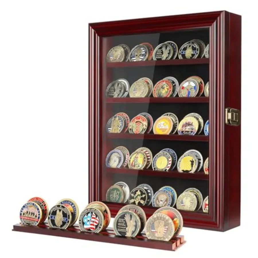 Military Challenge Coin Display Case Holder with HD Toughened Glass and Wall Mount Wooden Coin Stand Rack with Removable 2 Groo
Military Challenge Coin Display Case Holder with HD Toughened Glass and Wall Mount Wooden Coin Stand Rack with Removable 2 Groo