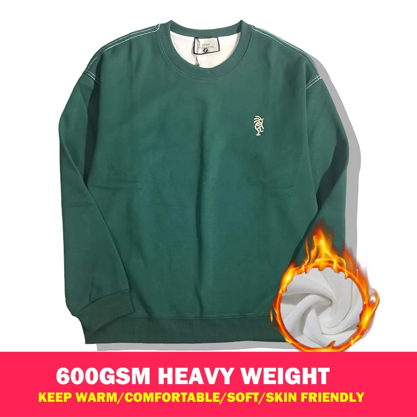 Men's Sweatshirt 600GSM HeavyWeight Alphabet printing embroidery Pullover Hoodies streetwear Round neck fleece Men Casual top
Men's Sweatshirt 600GSM HeavyWeight Alphabet printing embroidery Pullover Hoodies streetwear Round neck fleece Men Casual top