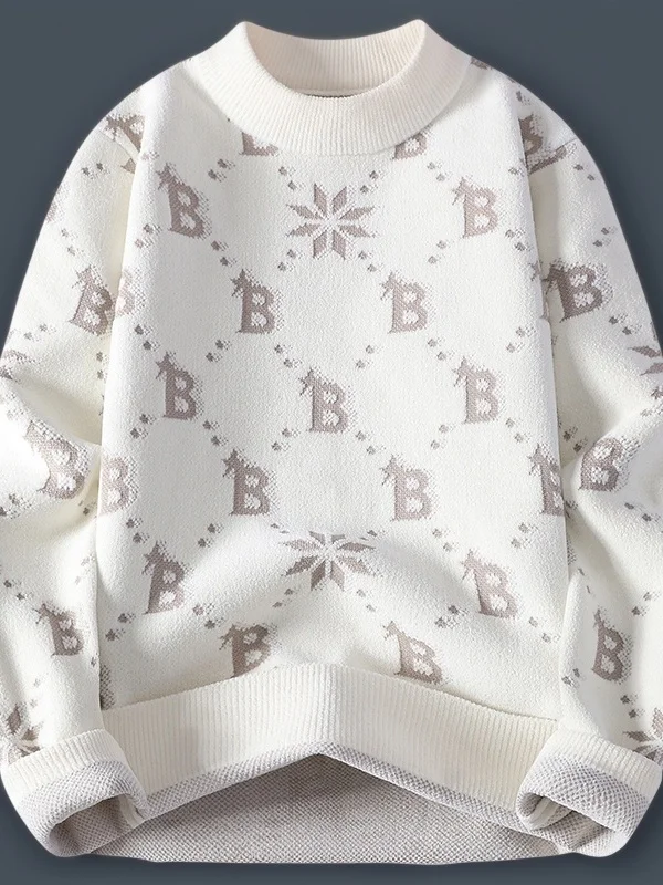 Men's round Neck Knitted Sweater Letter Embroidery Trendy Teenage Warm Base Shirt High-End Feeling Sweater Casual Style Polye...
Men's round Neck Knitted Sweater Letter Embroidery Trendy Teenage Warm Base Shirt High-End Feeling Sweater Casual Style Polye...