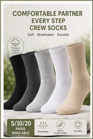 Unisex Solid Polyester Mid Calf Socks Anti Odor Black White Navy Heather Grey Rib Top Breathable 5 Pair Essential Basic
Unisex Solid Polyester Mid Calf Socks Anti Odor Black White Navy Heather Grey Rib Top Breathable 5 Pair Essential Basic