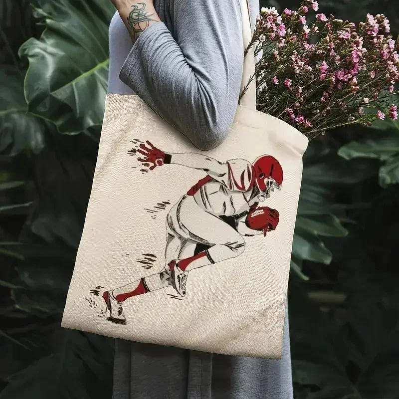 American Football Player Canvas Tote Bag Sports Print Shoulder Bag Reusable Eco Friendly Tote for Football Fans
American Football Player Canvas Tote Bag Sports Print Shoulder Bag Reusable Eco Friendly Tote for Football Fans