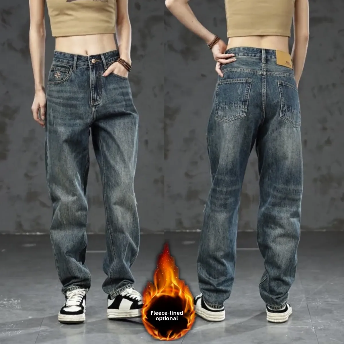 Men's Spring Autumn Fce Lined Thiened American Retro Straight Waed Denim Pants Faionable All-Match Warm Slim Fit Jeans
Men's Spring Autumn Fce Lined Thiened American Retro Straight Waed Denim Pants Faionable All-Match Warm Slim Fit Jeans