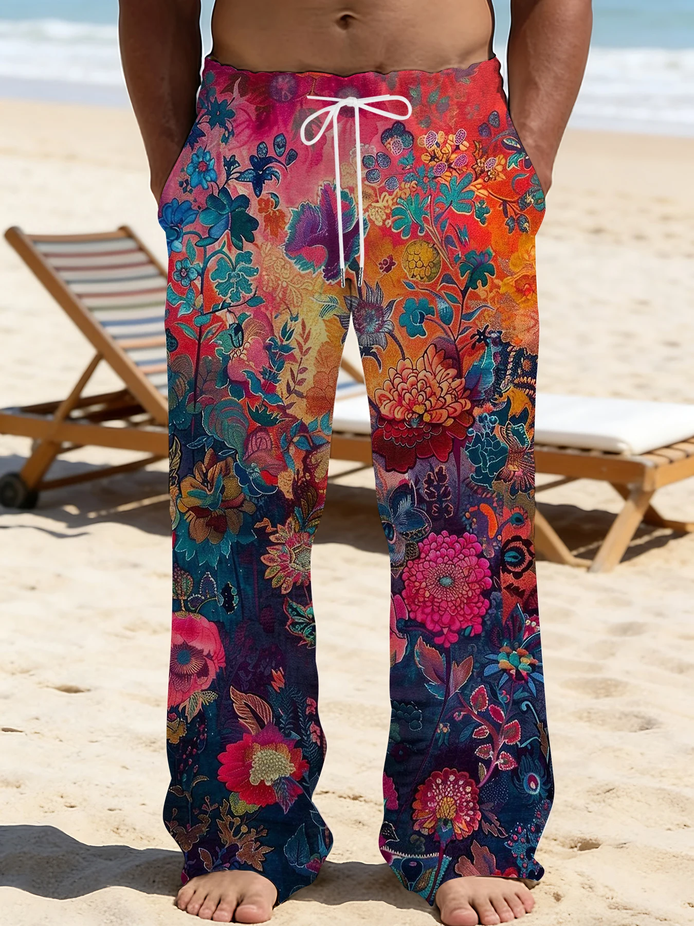 2026 Men's Printed Straight Leg Pants Abstract Wave Design Drawstring Waist Loose Fit Summer Beach Casual Lightweight Trousers
2026 Men's Printed Straight Leg Pants Abstract Wave Design Drawstring Waist Loose Fit Summer Beach Casual Lightweight Trousers