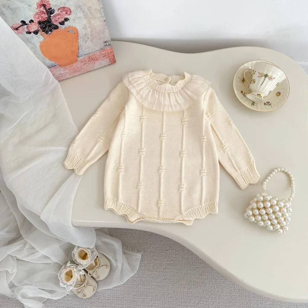 2025 трикотажный комбинезон для новорожденных девочек 0-2 лет, милый вязаный свитер принцессы с длинными рукавами и кружевным воротником, комбинезон, осенняя одежда
2025 трикотажный комбинезон для новорожденных девочек 0-2 лет, милый вязаный свитер принцессы с длинными рукавами и кружевным воротником, комбинезон, осенняя одежда