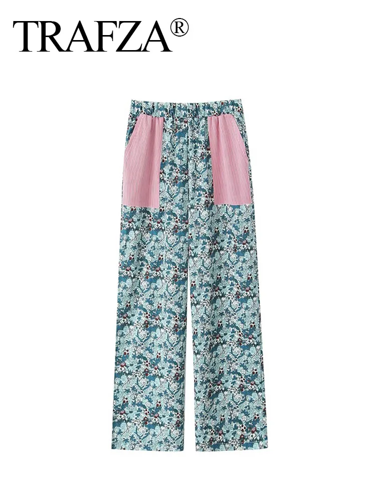 TRAFZA 2024 Female Casual Straight Pant Green Print Elastic Waist Mid-Waist Pockets Trousers Summer Long Pant Woman Trendy TRAF
TRAFZA 2024 Female Casual Straight Pant Green Print Elastic Waist Mid-Waist Pockets Trousers Summer Long Pant Woman Trendy TRAF