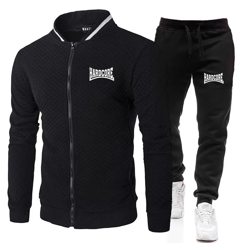 HARDCORE Spring and Autumn Men's Fashion Street Stand up Collar Set Jacket, Outdoor Casual Pocket Zipper Men's Baseball Set
HARDCORE Spring and Autumn Men's Fashion Street Stand up Collar Set Jacket, Outdoor Casual Pocket Zipper Men's Baseball Set