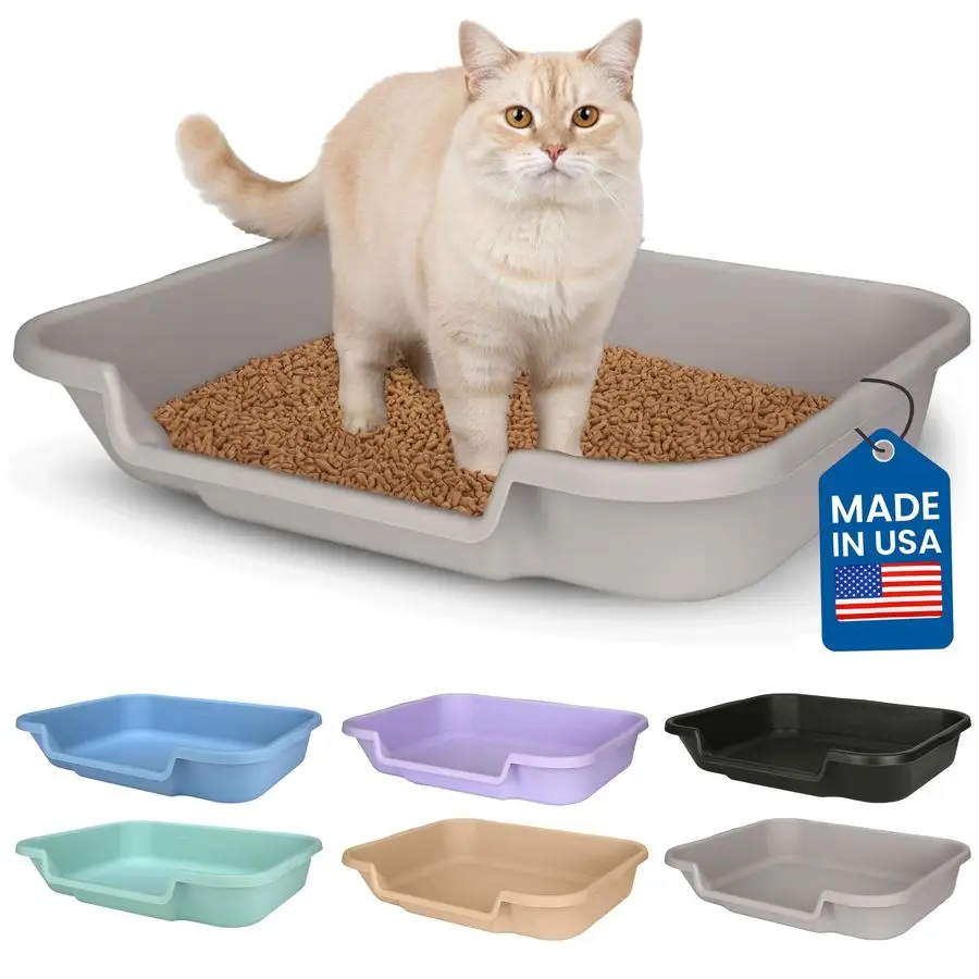 Senior Cat Litter Box 1 Pack, Large Misty Gray Low Entrance Kitty Litter Box, Sized for Cats Comfort, Perfect for Senior and Art
Senior Cat Litter Box 1 Pack, Large Misty Gray Low Entrance Kitty Litter Box, Sized for Cats Comfort, Perfect for Senior and Art