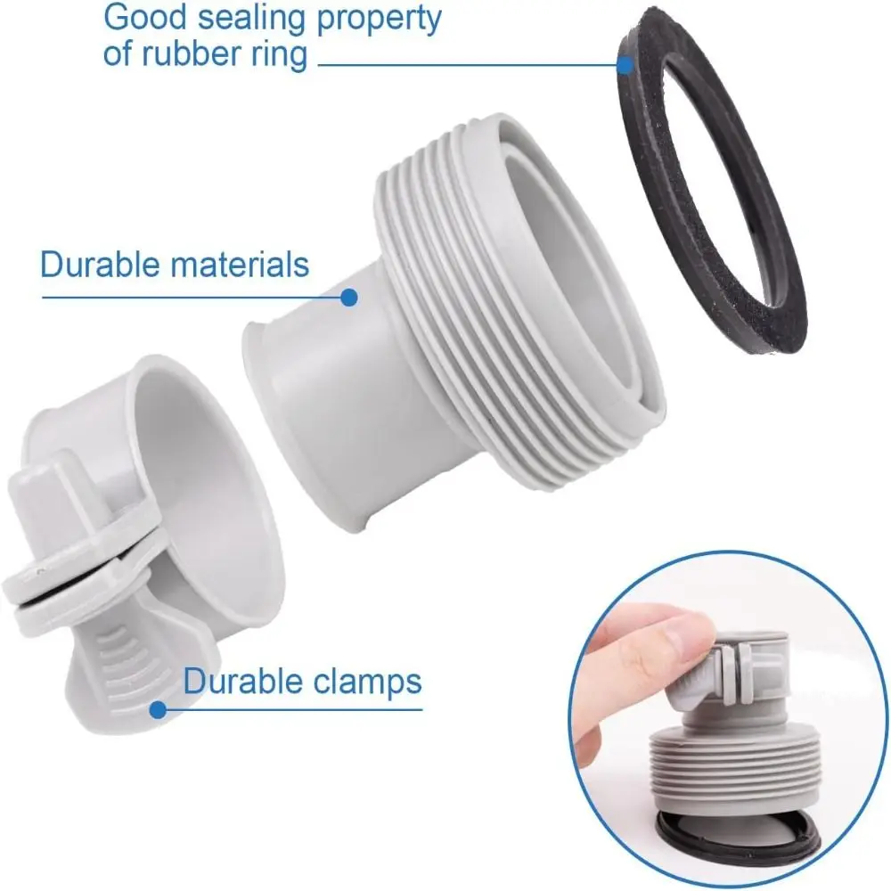 New 1.25 to 1.5 Pool Hose Adapter With Adjustment Hoop Rubber Metal Pool Filter Pumps Adapters Type B Filter Pumps Connector
New 1.25 to 1.5 Pool Hose Adapter With Adjustment Hoop Rubber Metal Pool Filter Pumps Adapters Type B Filter Pumps Connector