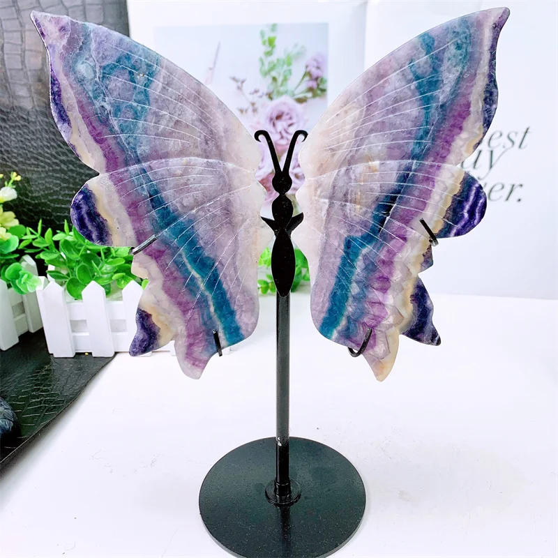 Natural Colored Fluorite Butterfly Wing for Girls, Crystal Carving, Gemstone Crafts, Birthday Present Decorations, Gift, 1Pair
Natural Colored Fluorite Butterfly Wing for Girls, Crystal Carving, Gemstone Crafts, Birthday Present Decorations, Gift, 1Pair