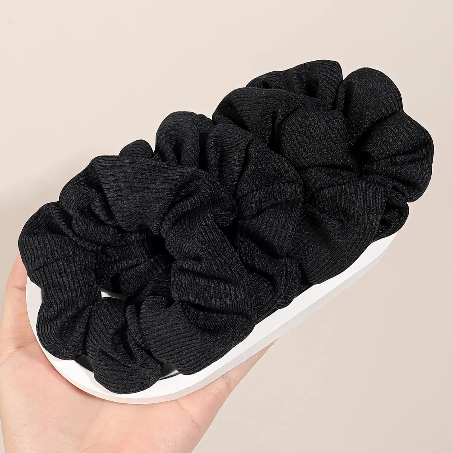 Scrunchies Hair Ties for Women - No Damage, No Crease, Black Ponytail Holders for Thick or Thin Hair
Scrunchies Hair Ties for Women - No Damage, No Crease, Black Ponytail Holders for Thick or Thin Hair